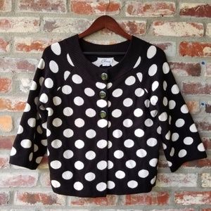 polka dot Knit Jacket button down cardigan retro
